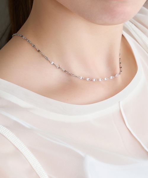 Phoebe（フィービィー）の「【金属アレルギー対応】スパークリングペタルネックレス/サージカルステンレス（ネックレス・レディース・ピンクゴールド/イエローゴールド/シルバー・FREE）」の19枚目の写真