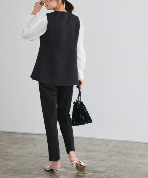 Pierrot（ピエロ）の「ブラウスセットペプラムベスト（ベスト・レディース・ネイビー/ブラック・M/L）」の6枚目の写真