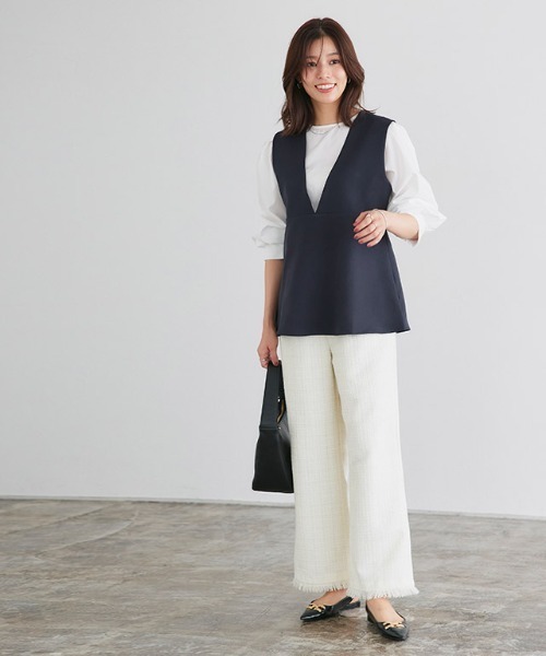 Pierrot（ピエロ）の「ブラウスセットペプラムベスト（ベスト・レディース・ネイビー/ブラック・M/L）」の15枚目の写真