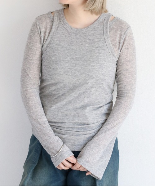 cepo（セポ）の「【セットアイテム】&【マルチウェイ】シアーアンサンブルプルオーバー（Tシャツ/カットソー・レディース・ブラック/グレー/グリーン・M）」の2枚目の写真