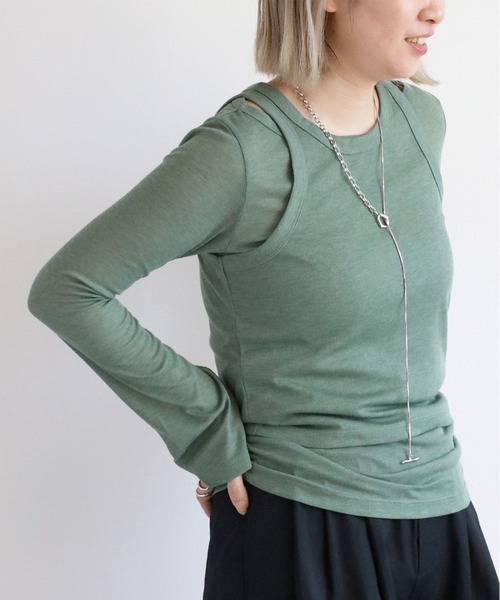 cepo（セポ）の「【セットアイテム】&【マルチウェイ】シアーアンサンブルプルオーバー（Tシャツ/カットソー・レディース・ブラック/グレー/グリーン・M）」の3枚目の写真