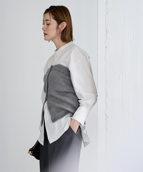 UR'S（ユアーズ）の「釦付ニットビスチェ（キャミソール・レディース・チャコール/ネイビー・S/M/L）」の9枚目の写真