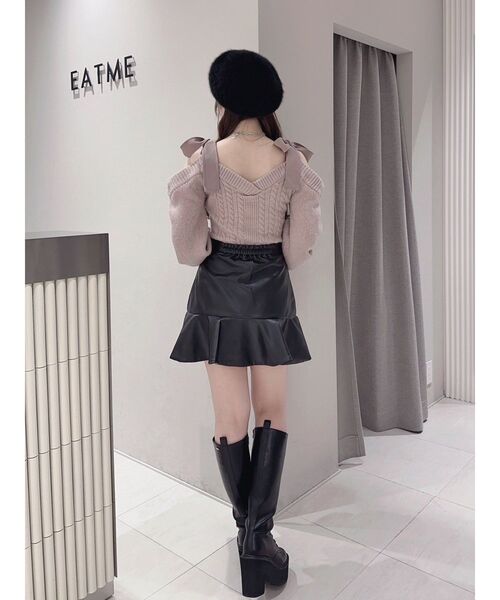 EATME(イートミー)の「リボンショルダーニットTOP(ニット/セーター・レディース・ピンク/アイボリー/ブラック・FREE)」の21枚目の写真