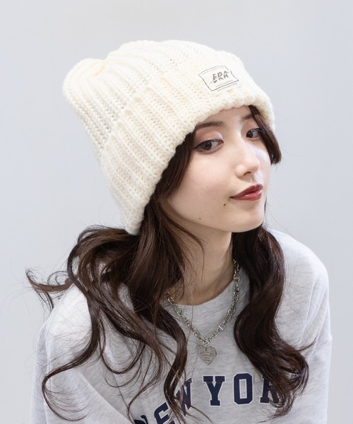 セール】ワッペン付き ニット帽（ニットキャップ/ビーニー）｜pumpkin