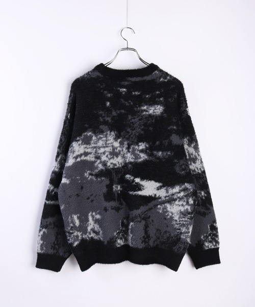 フェザーヤーン アブストラクト柄 ルーズサイズ シャギーニット（ニット/セーター）｜WESTSEA（ウエストシー）
