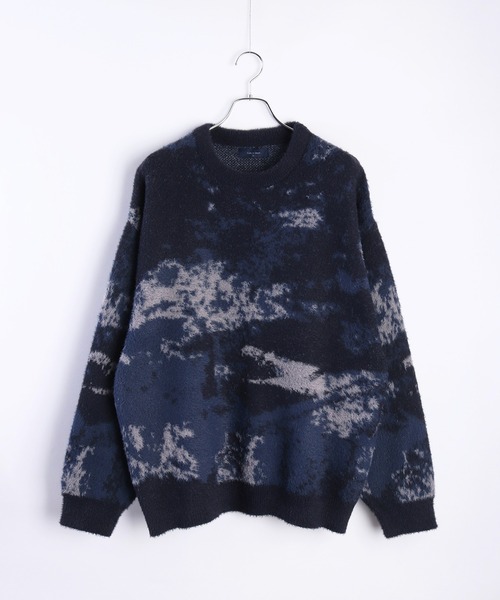 フェザーヤーン アブストラクト柄 ルーズサイズ シャギーニット（ニット/セーター）｜WESTSEA（ウエストシー）