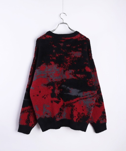 フェザーヤーン アブストラクト柄 ルーズサイズ シャギーニット（ニット/セーター）｜WESTSEA（ウエストシー）