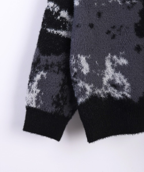 フェザーヤーン アブストラクト柄 ルーズサイズ シャギーニット（ニット/セーター）｜WESTSEA（ウエストシー）