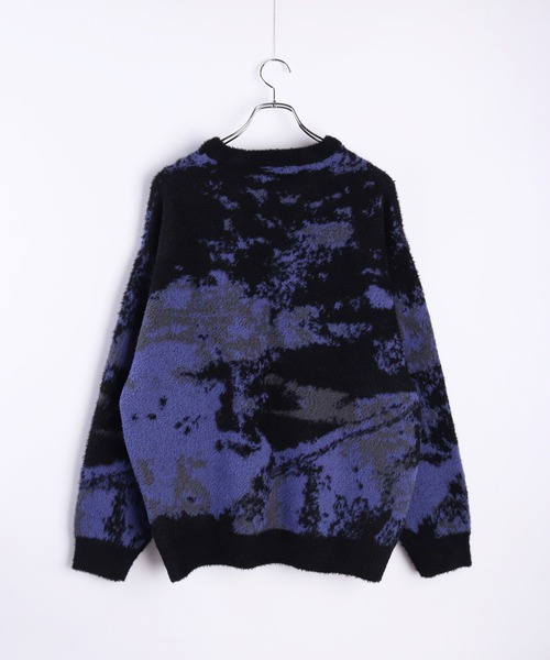 フェザーヤーン アブストラクト柄 ルーズサイズ シャギーニット（ニット/セーター）｜WESTSEA（ウエストシー）