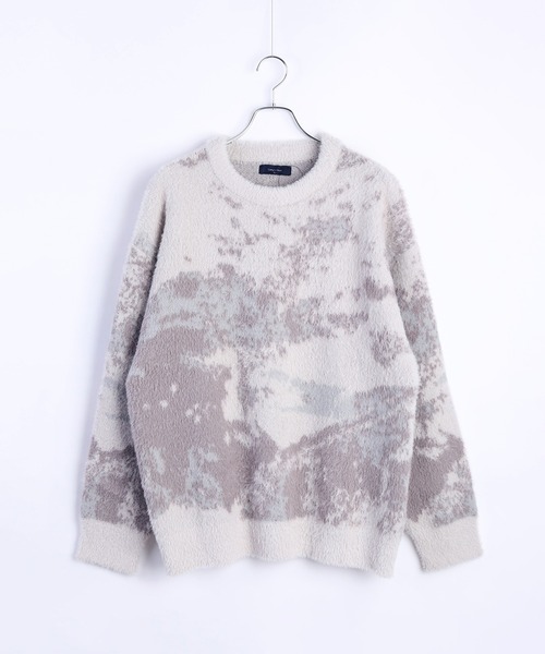 フェザーヤーン アブストラクト柄 ルーズサイズ シャギーニット（ニット/セーター）｜WESTSEA（ウエストシー）