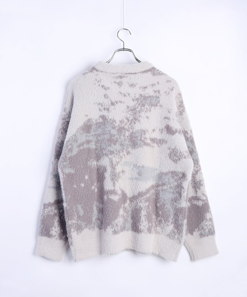 フェザーヤーン アブストラクト柄 ルーズサイズ シャギーニット（ニット/セーター）｜WESTSEA（ウエストシー）