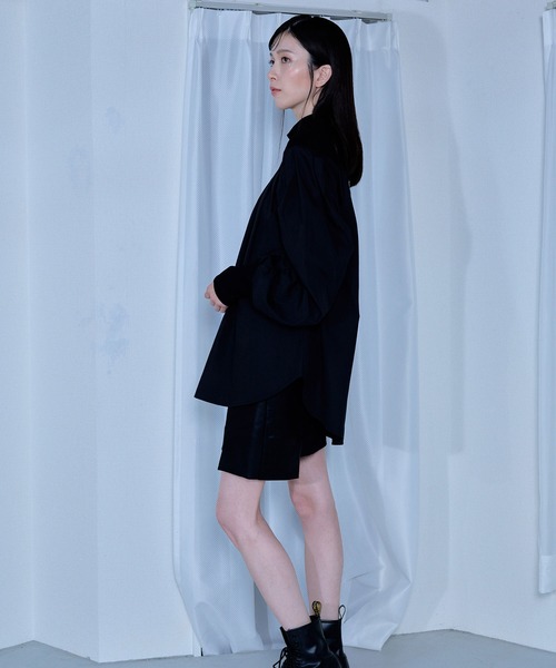 Nora Lily（ノラリリー）の「【Nora Lily】「elle」Kitting Blocking Hi-Neck Blouse（シャツ/ブラウス・レディース・ブラック×ブラック/グレー×ホワイト/レッド系その他・FREE）」の13枚目の写真