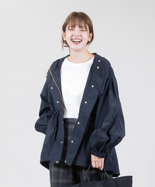 meeny miny（ミーニーマイニー）の「【meeny miny】[美シルエットシリーズ]【撥水/UV/軽量】美優マウンテンパーカー（マウンテンパーカー・レディース・ブラック/ベージュ・MEDIUM）」の7枚目の写真