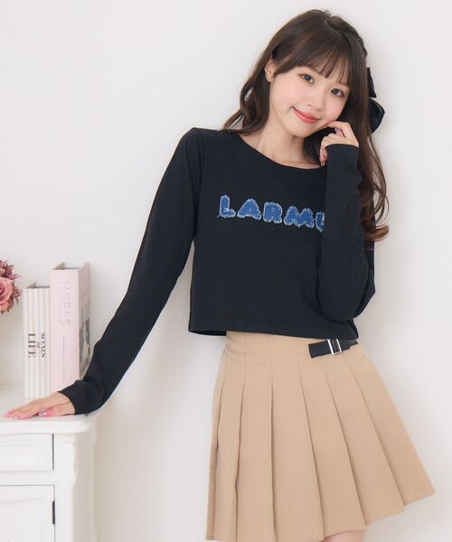 ems excite(エムズエキサイト)の「デニムアップリケTEE(Tシャツ/カットソー・レディース・ブラック/ピンク/ホワイト系その他・FREE)」の16枚目の写真