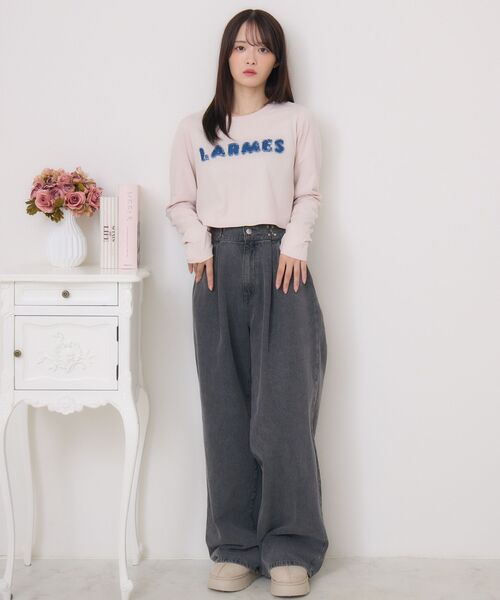 ems excite(エムズエキサイト)の「デニムアップリケTEE(Tシャツ/カットソー・レディース・ブラック/ピンク/ホワイト系その他・FREE)」の21枚目の写真