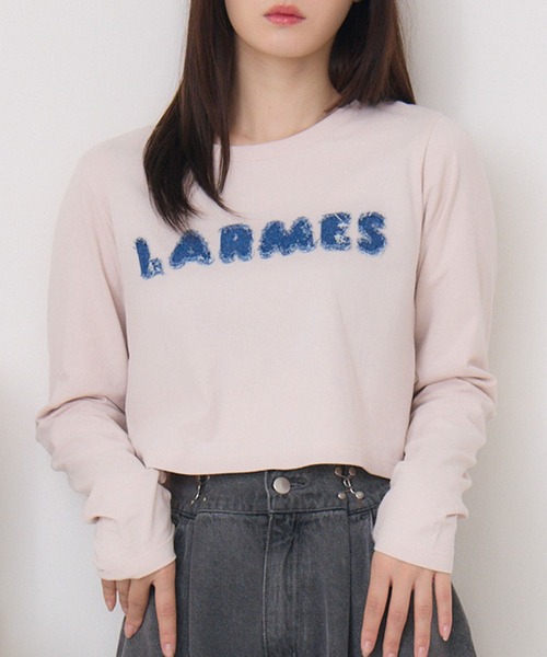 ems excite(エムズエキサイト)の「デニムアップリケTEE(Tシャツ/カットソー・レディース・ブラック/ピンク/ホワイト系その他・FREE)」の3枚目の写真