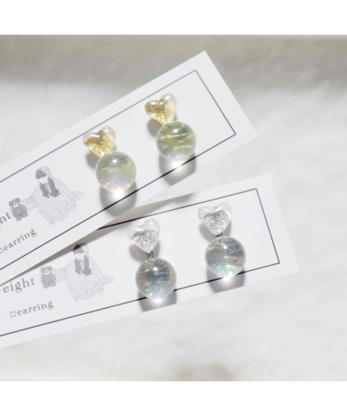tone（トーン）の「【88eighty-eight】ハートクリアボールミニピアス【import】(MA)（ピアス（両耳用）・レディース・シルバー/ゴールド・FREE）」の2枚目の写真