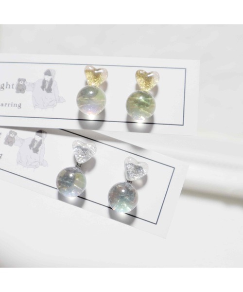 tone（トーン）の「【88eighty-eight】ハートクリアボールミニピアス【import】(MA)（ピアス（両耳用）・レディース・シルバー/ゴールド・FREE）」の4枚目の写真