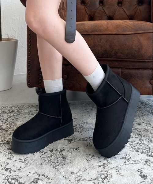 sedacle girl(セダクルガール)の「厚底ムートンブーツ(ブーツ・レディース・グレー/ブラック/ブラウン・SMALL/MEDIUM/LARGE)」の5枚目の写真