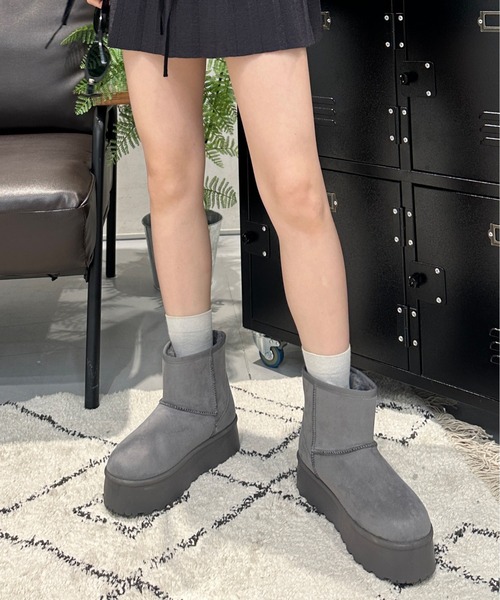 sedacle girl(セダクルガール)の「厚底ムートンブーツ(ブーツ・レディース・グレー/ブラック/ブラウン・SMALL/MEDIUM/LARGE)」の8枚目の写真