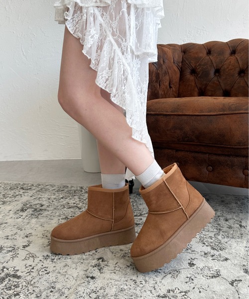 sedacle girl(セダクルガール)の「厚底ムートンブーツ(ブーツ・レディース・グレー/ブラック/ブラウン・SMALL/MEDIUM/LARGE)」の10枚目の写真