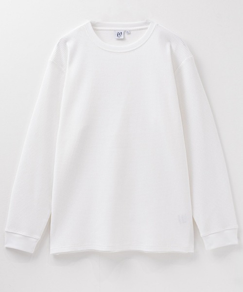 NAVY(ネイビー)の「NAVYFIT ストレッチワッフル長袖Tシャツ(Tシャツ/カットソー・メンズ・ホワイト/ブラック・S/XL/L/M)」の3枚目の写真