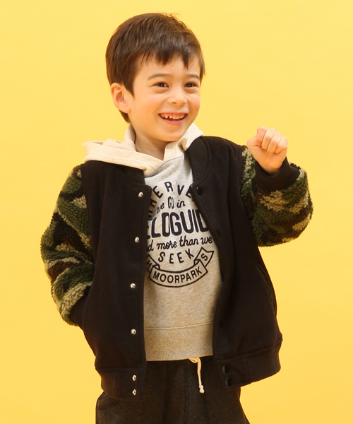 GLOBAL WORK（グローバルワーク）の「【キッズ】ソデキリカエスタジャン15/566261（ブルゾン・キッズ・グレー/ネイビー/ブラック/グレー系その他・X-LARGE/LARGE/SMALL/MEDIUM）」の2枚目の写真