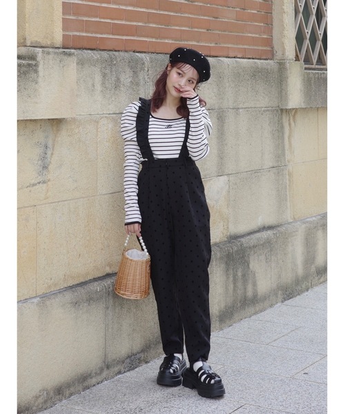 jumelle（ジュメロ）の「dot 2way salopette（サロペット/オーバーオール・レディース・ブラック・SMALL/MEDIUM）」の10枚目の写真