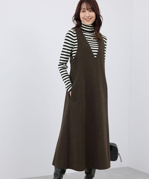 ROPE' PICNIC（ロペピクニック）の「前後2WAY/ジャージメルトンワンピース（ワンピース・レディース・ブラック/ダークブラウン/グレー・38/36）」の3枚目の写真