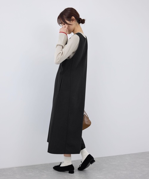 ROPE' PICNIC（ロペピクニック）の「前後2WAY/ジャージメルトンワンピース（ワンピース・レディース・ブラック/ダークブラウン/グレー・38/36）」の6枚目の写真