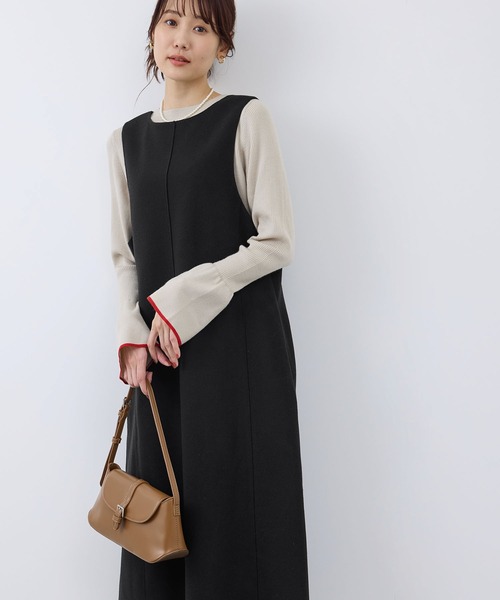 ROPE' PICNIC（ロペピクニック）の「前後2WAY/ジャージメルトンワンピース（ワンピース・レディース・ブラック/ダークブラウン/グレー・38/36）」の10枚目の写真