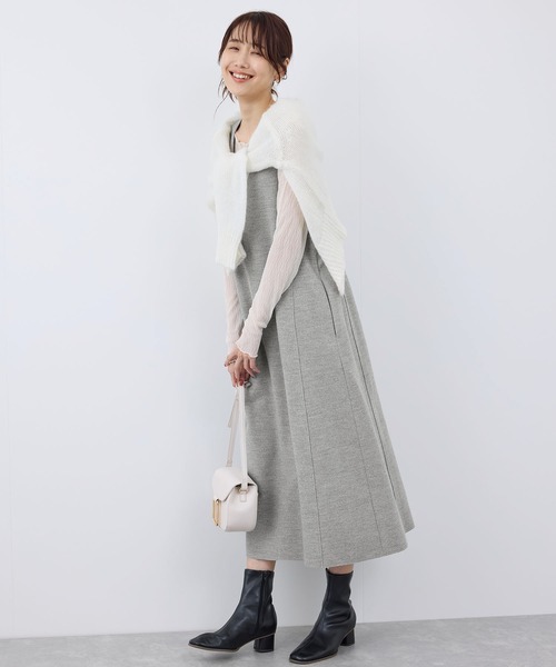 ROPE' PICNIC（ロペピクニック）の「前後2WAY/ジャージメルトンワンピース（ワンピース・レディース・ブラック/ダークブラウン/グレー・38/36）」の11枚目の写真