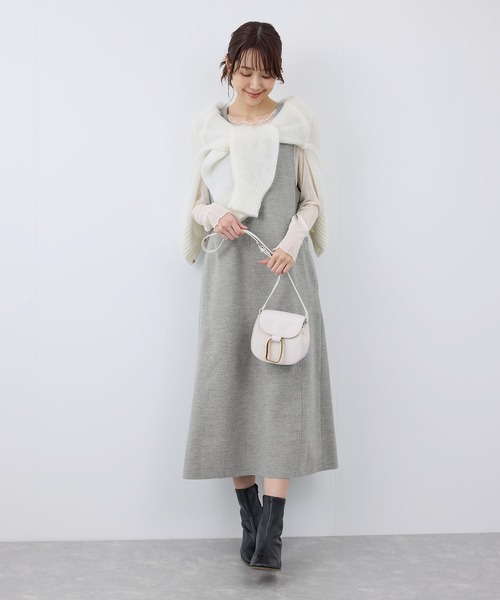 ROPE' PICNIC（ロペピクニック）の「前後2WAY/ジャージメルトンワンピース（ワンピース・レディース・ブラック/ダークブラウン/グレー・38/36）」の12枚目の写真