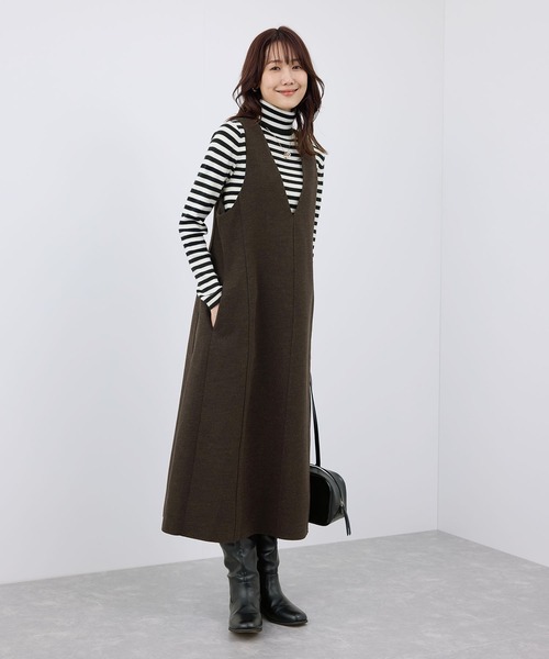 ROPE' PICNIC（ロペピクニック）の「前後2WAY/ジャージメルトンワンピース（ワンピース・レディース・ブラック/ダークブラウン/グレー・38/36）」の15枚目の写真