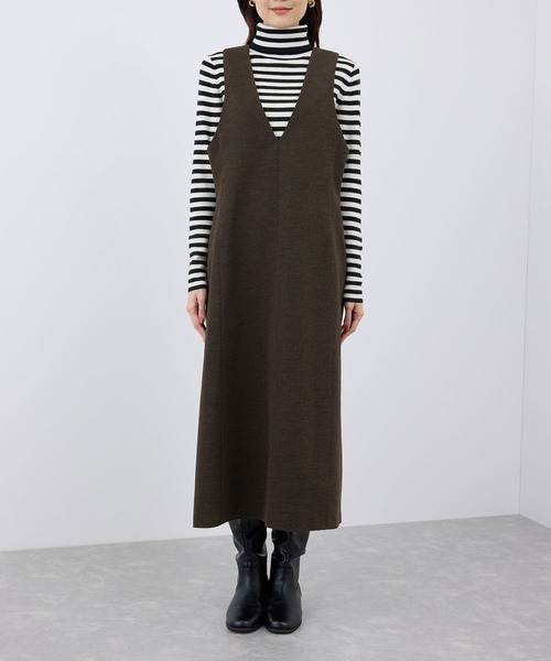 ROPE' PICNIC（ロペピクニック）の「前後2WAY/ジャージメルトンワンピース（ワンピース・レディース・ブラック/ダークブラウン/グレー・38/36）」の18枚目の写真