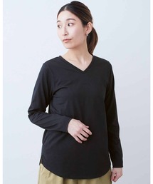 IEDIT 大人にふさわしい日本製 ていねいに仕立てたクワトロセブン(TM)Vネックカットソー