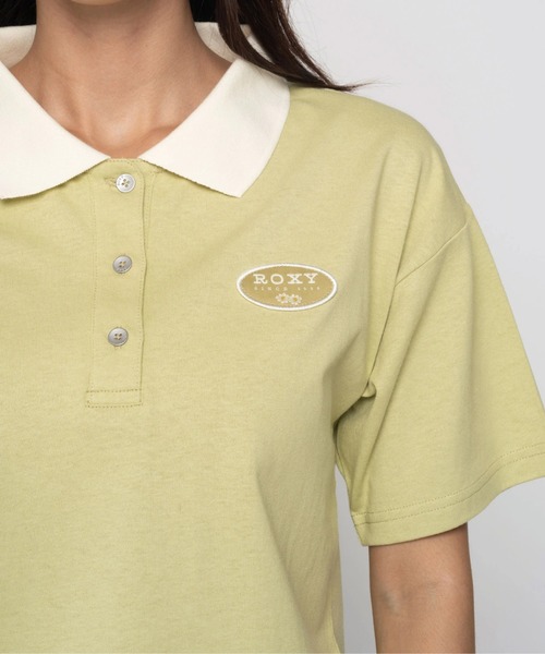 ROXY(ロキシー)の「DESERT FLOWER /ロキシードローコードポシャツ(ポロシャツ・レディース・ホワイト/グリーン/ブラック・MEDIUM/LARGE/SMALL)」の4枚目の写真
