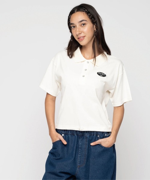 ROXY(ロキシー)の「DESERT FLOWER /ロキシードローコードポシャツ(ポロシャツ・レディース・ホワイト/グリーン/ブラック・MEDIUM/LARGE/SMALL)」の6枚目の写真