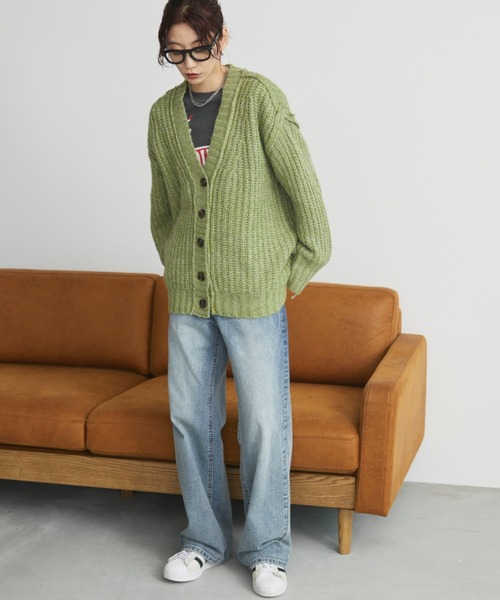 セール】ミックスニットオーバーサイズカーディガン（カーディガン