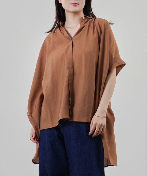 ギャザーオーバーシャツブラウス（シャツ/ブラウス）｜1chaku.（イッチャク）