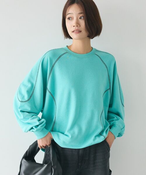 CRAFT STANDARD BOUTIQUE（クラフトスタンダードブティック）の「【ユニセックス】裏毛切り替えプルオーバー（スウェット・レディース・ホワイト系その他/マスタード/ブラック/ブルーグリーン・M/L/XL）」の6枚目の写真