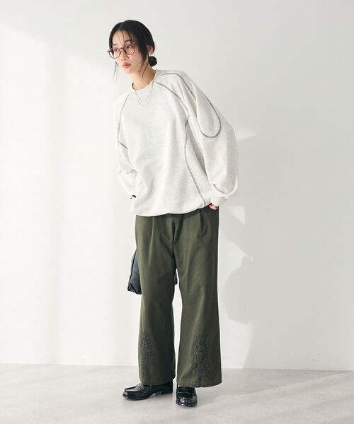 CRAFT STANDARD BOUTIQUE（クラフトスタンダードブティック）の「【ユニセックス】裏毛切り替えプルオーバー（スウェット・レディース・ホワイト系その他/マスタード/ブラック/ブルーグリーン・M/L/XL）」の8枚目の写真