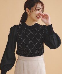 パフスリーブ」に該当するニット/セーター（ブラック/黒色系