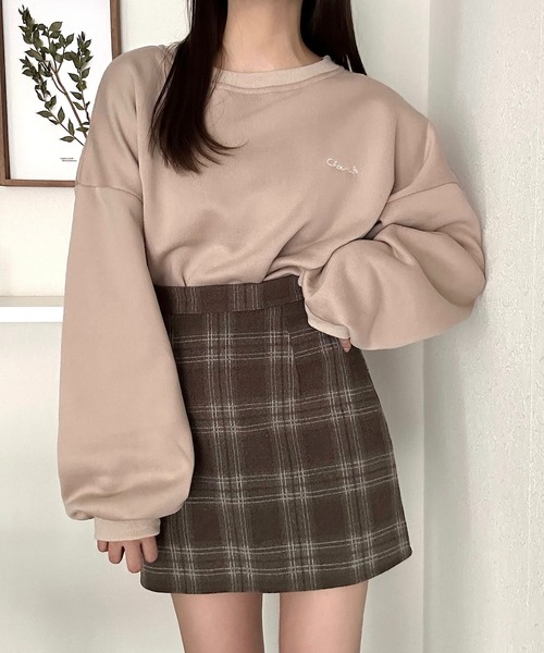 Cham.（チャム）の「ゆるだぼロゴスウェット（スウェット・レディース・ブラック/ナチュラル/ブラウン・F）」の5枚目の写真