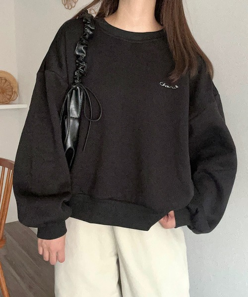 Cham.（チャム）の「ゆるだぼロゴスウェット（スウェット・レディース・ブラック/ナチュラル/ブラウン・F）」の6枚目の写真