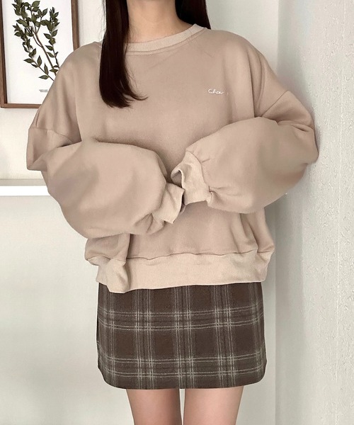 Cham.（チャム）の「ゆるだぼロゴスウェット（スウェット・レディース・ブラック/ナチュラル/ブラウン・F）」の12枚目の写真