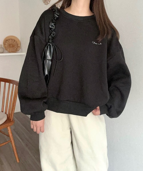 Cham.（チャム）の「ゆるだぼロゴスウェット（スウェット・レディース・ブラック/ナチュラル/ブラウン・F）」の21枚目の写真