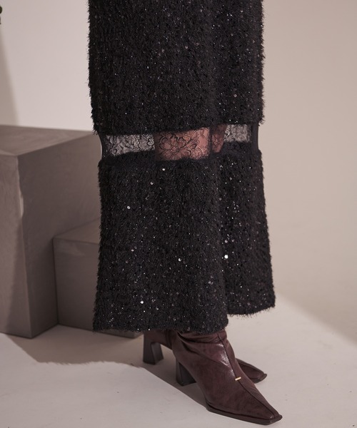 fupel(フぺル)の「Sequin lace switching cami onepiece / スパンコールレース切り替えキャミワンピース(ワンピース・レディース・ブラック・FREE)」の18枚目の写真