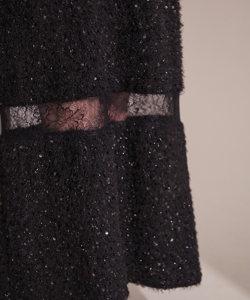 fupel(フぺル)の「Sequin lace switching cami onepiece / スパンコールレース切り替えキャミワンピース(ワンピース・レディース・ブラック・FREE)」の19枚目の写真