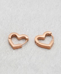 【Diliraba】ステンレス ハートフープピアスセット